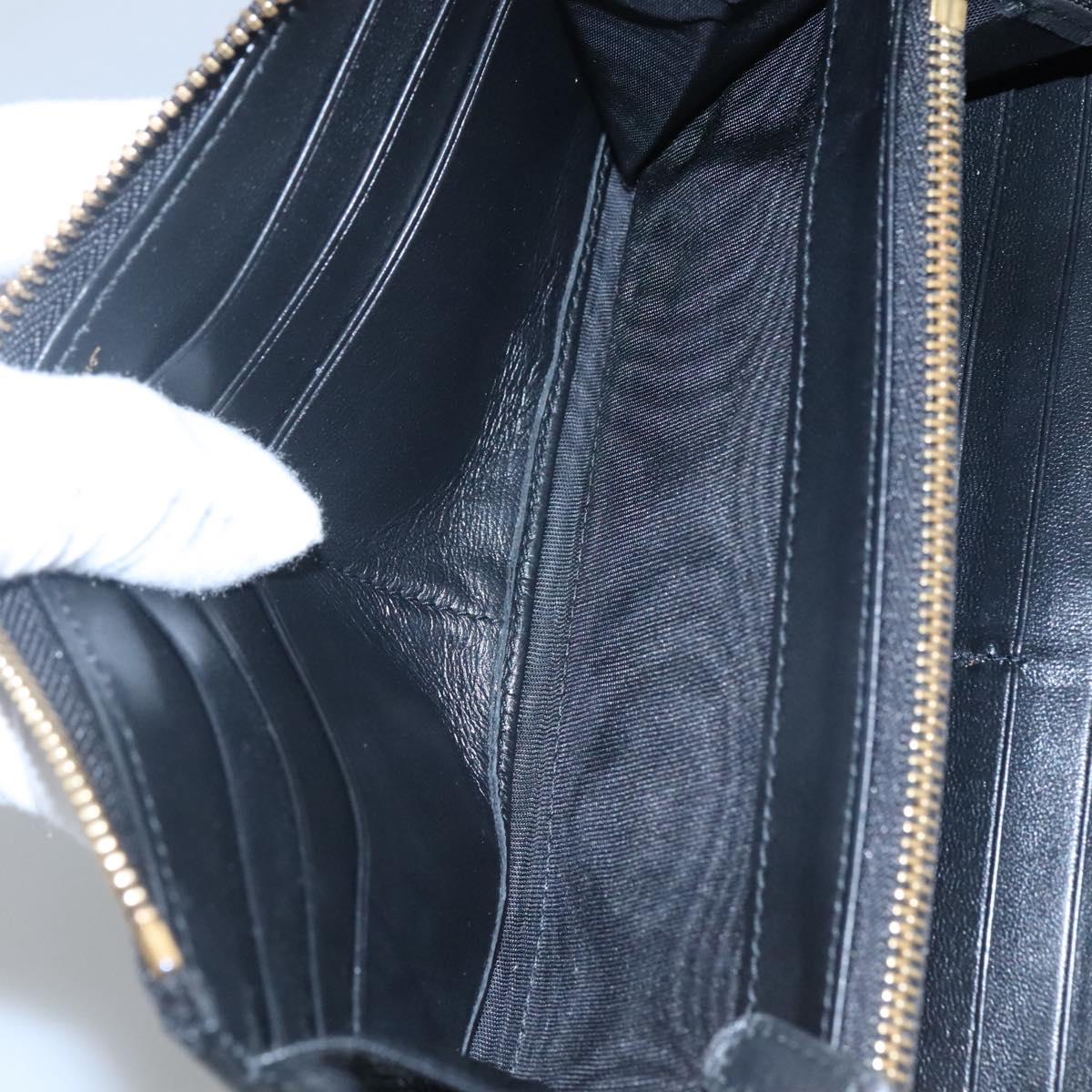 Salvatore Ferragamo Vala Long Wallet Leather Gold Black Auth am8004