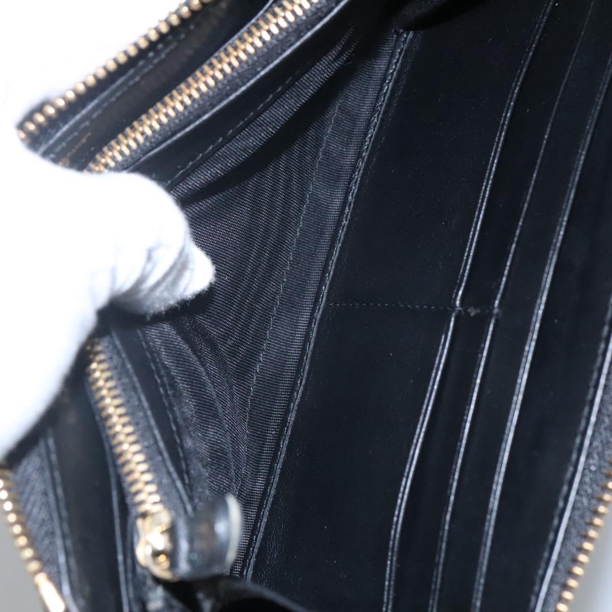 Salvatore Ferragamo Vala Long Wallet Leather Gold Black Auth am8004