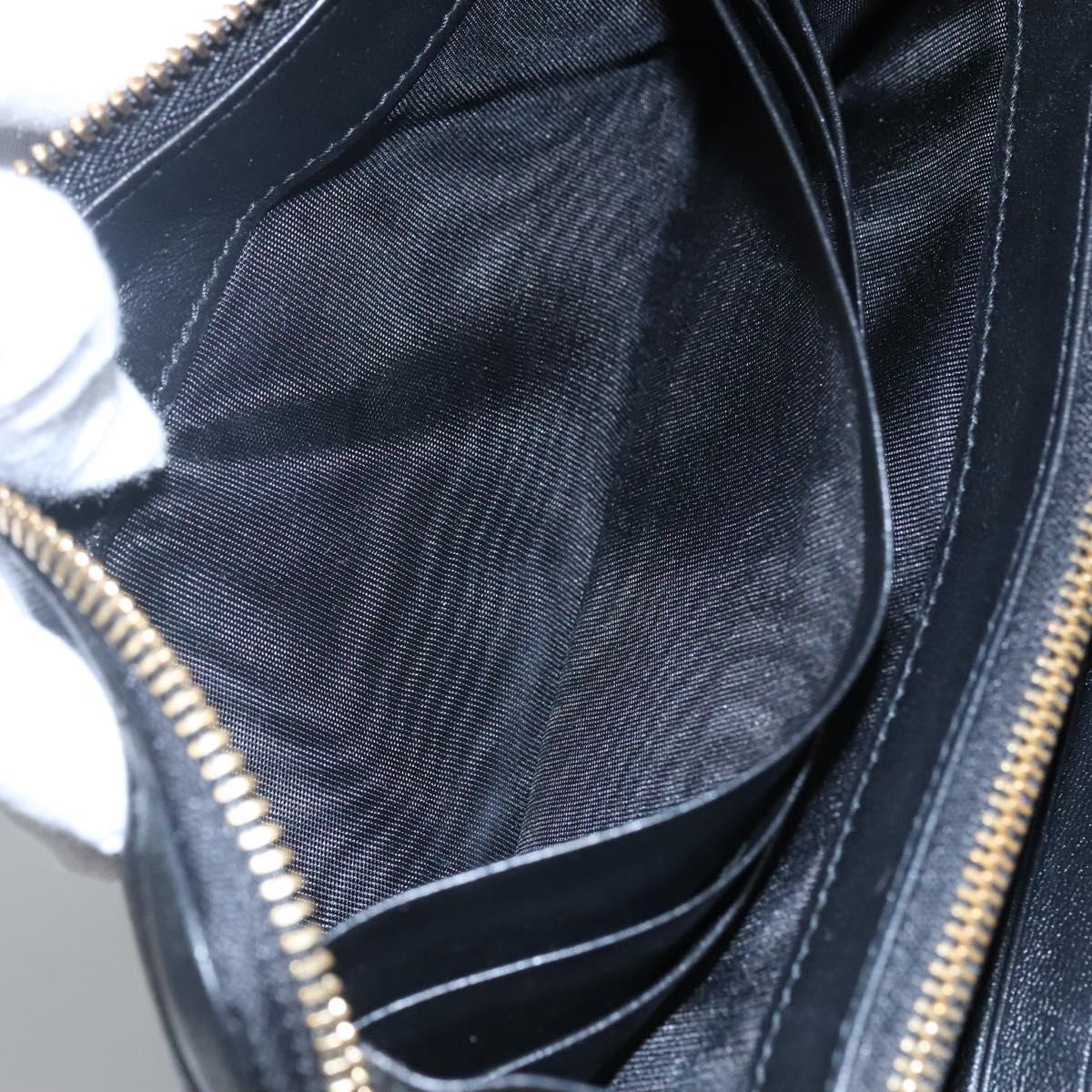 Salvatore Ferragamo Vala Long Wallet Leather Gold Black Auth am8004