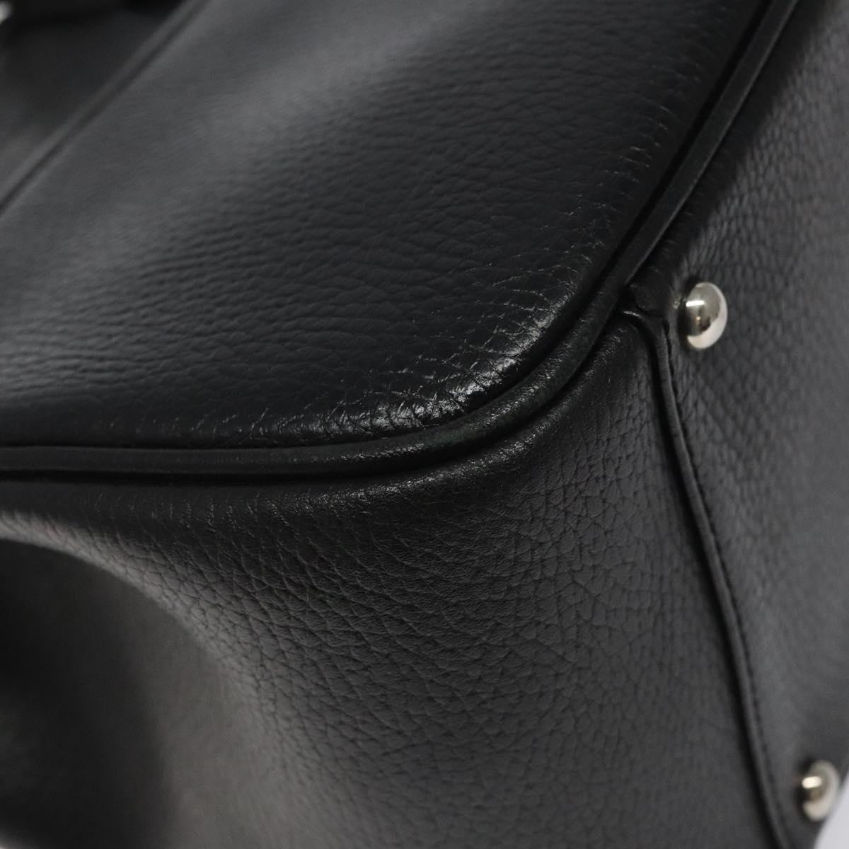 BURBERRY Hand Bag Leather Black Auth am8014