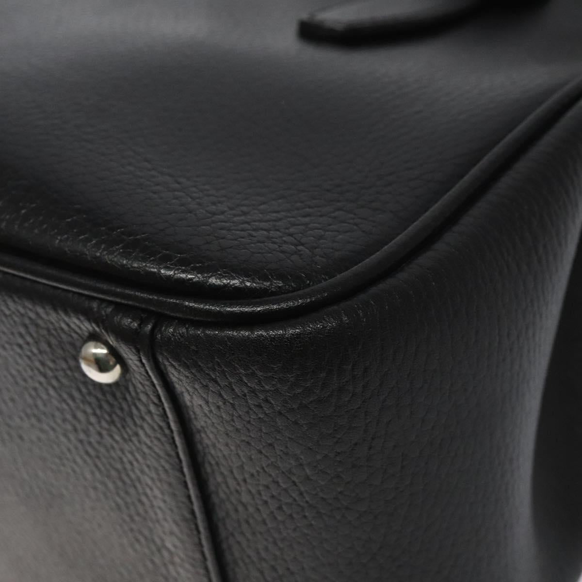 BURBERRY Hand Bag Leather Black Auth am8014