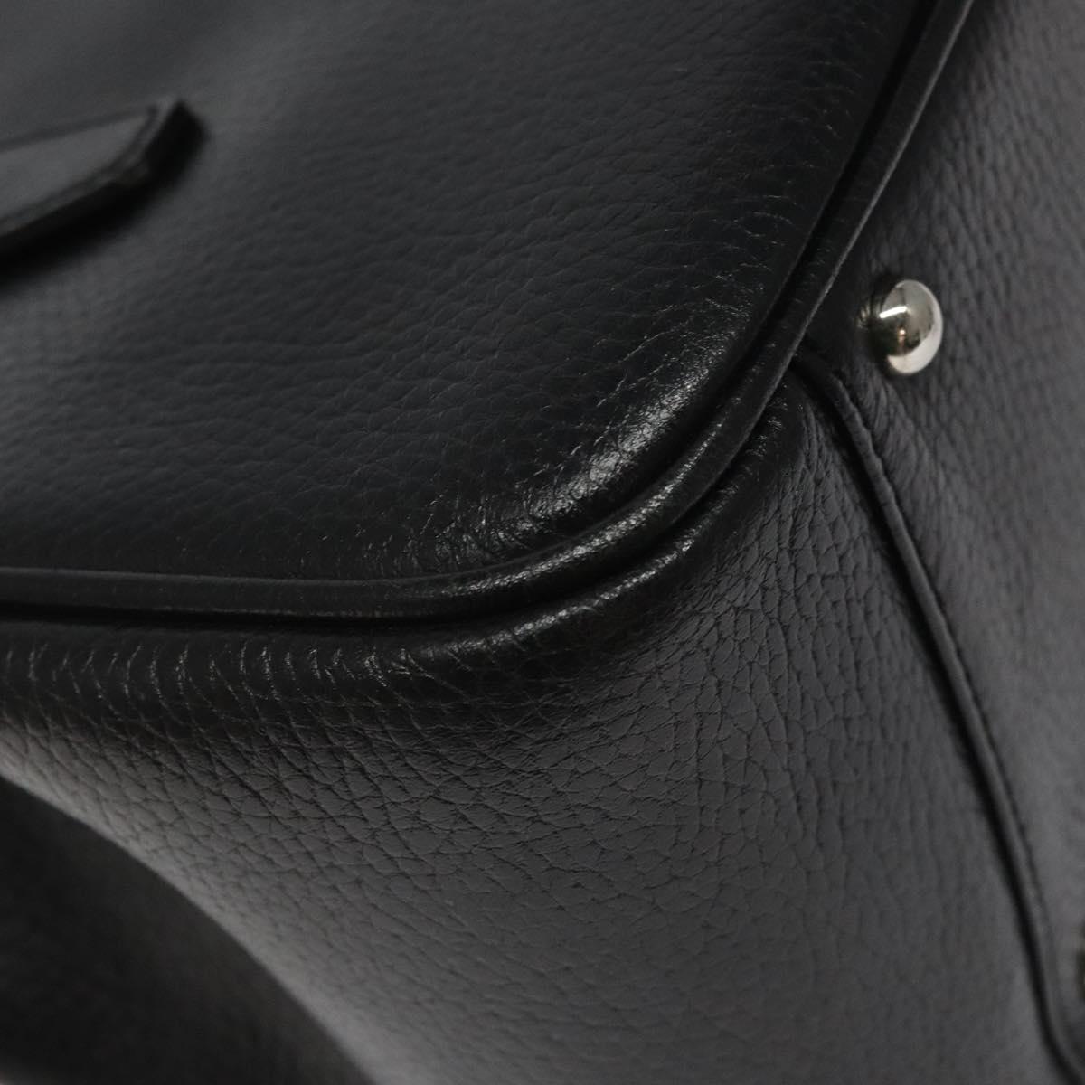 BURBERRY Hand Bag Leather Black Auth am8014