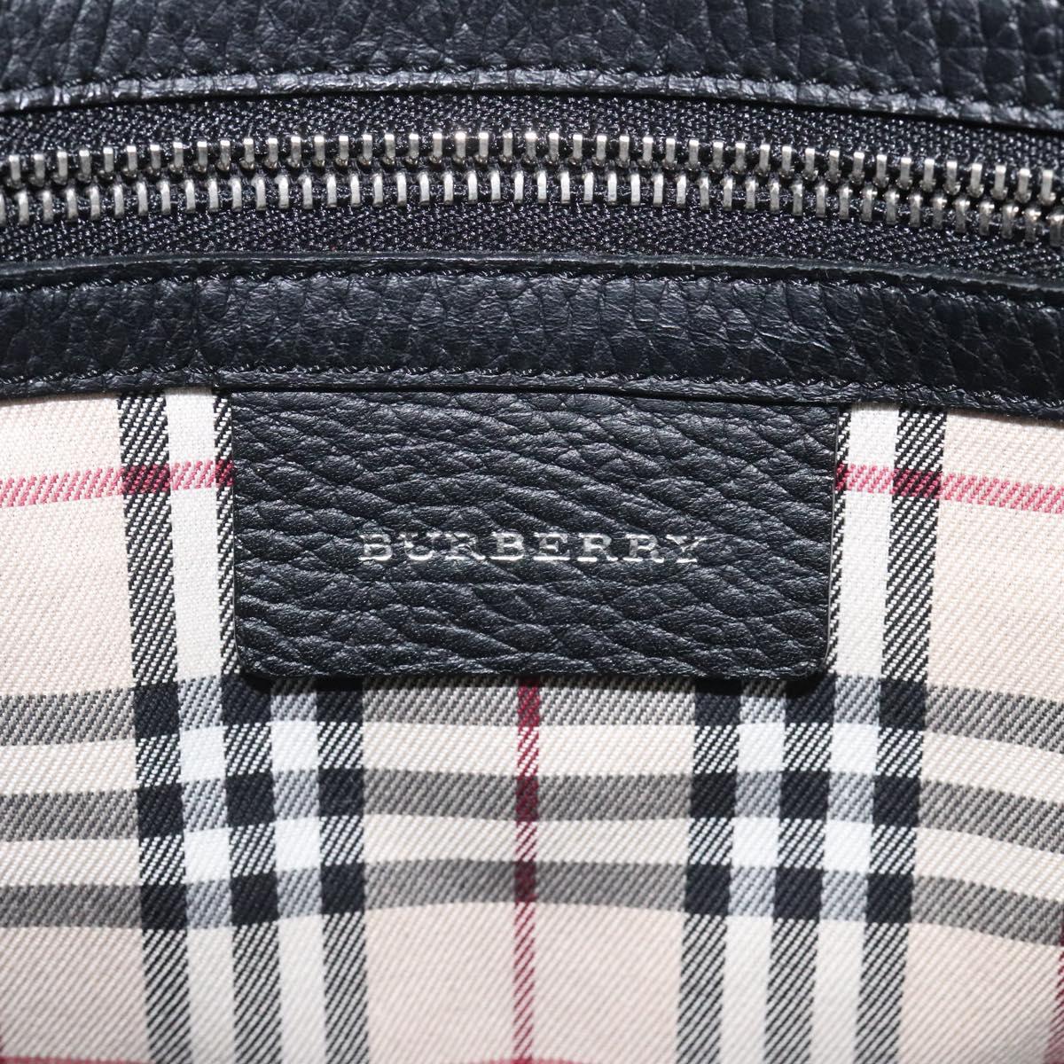 BURBERRY Hand Bag Leather Black Auth am8014
