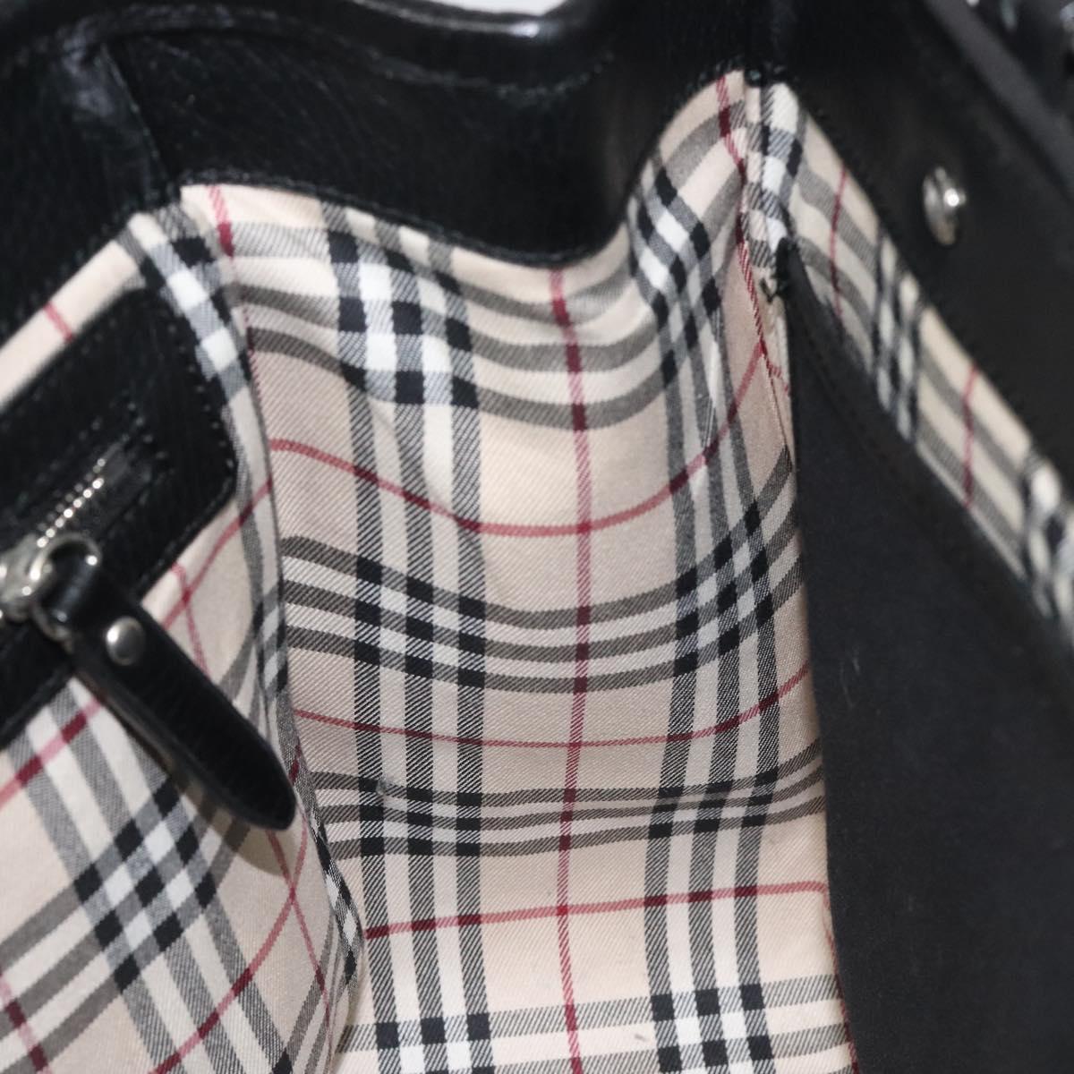 BURBERRY Hand Bag Leather Black Auth am8014