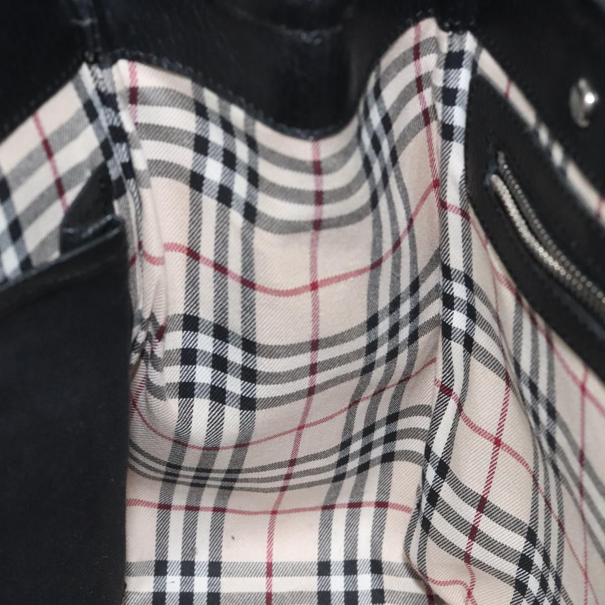 BURBERRY Hand Bag Leather Black Auth am8014