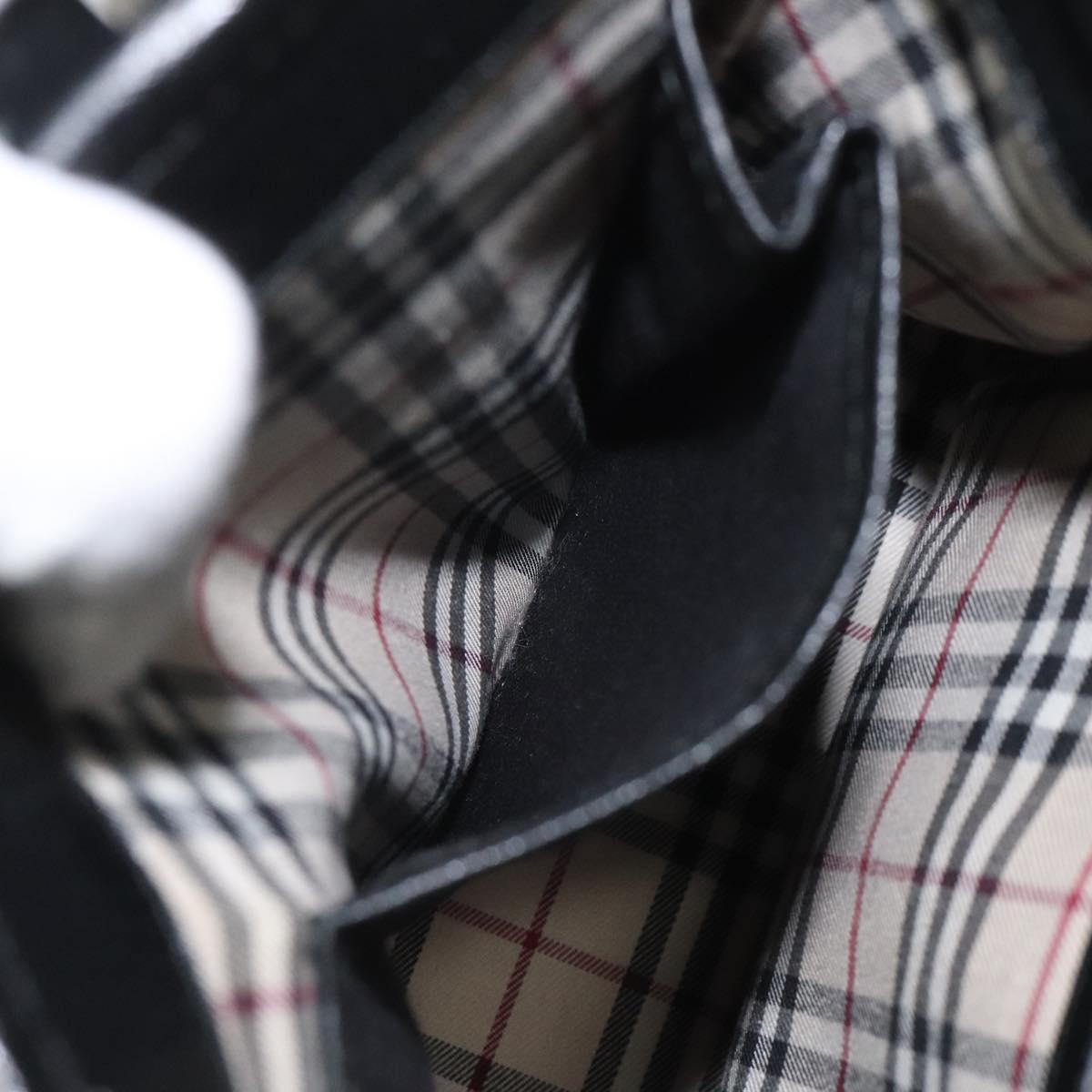 BURBERRY Hand Bag Leather Black Auth am8014