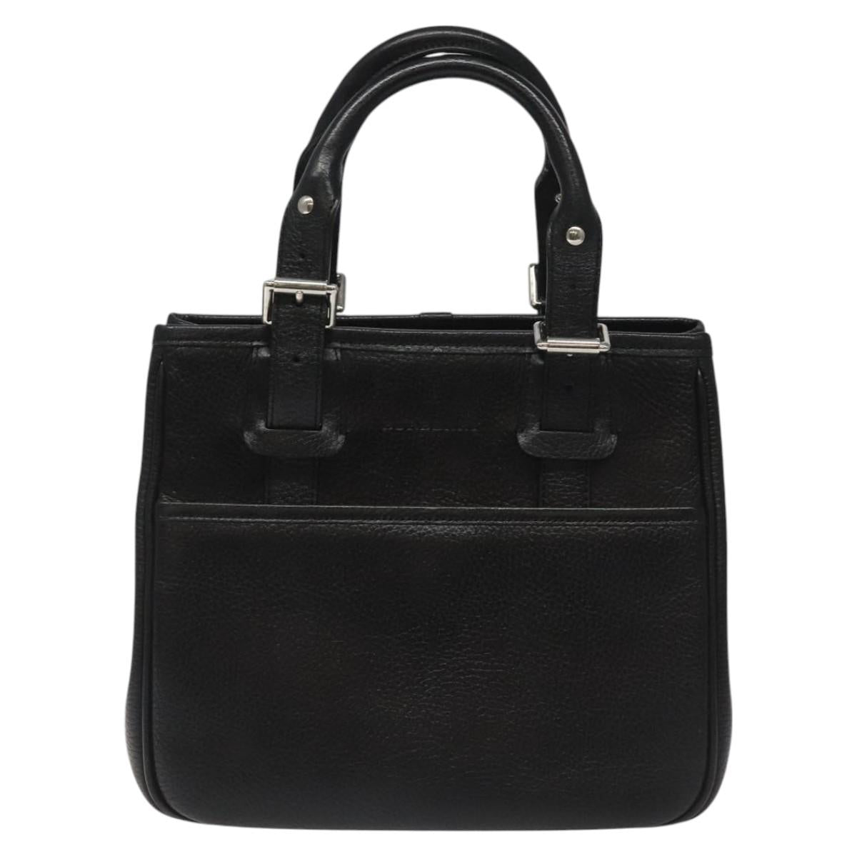 BURBERRY Hand Bag Leather Black Auth am8014