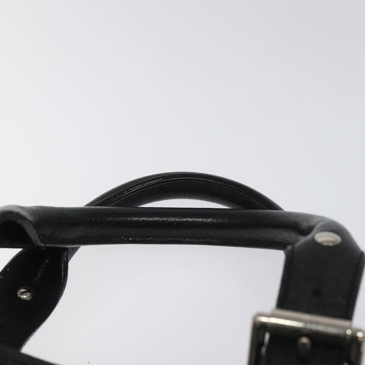 BURBERRY Hand Bag Leather Black Auth am8014