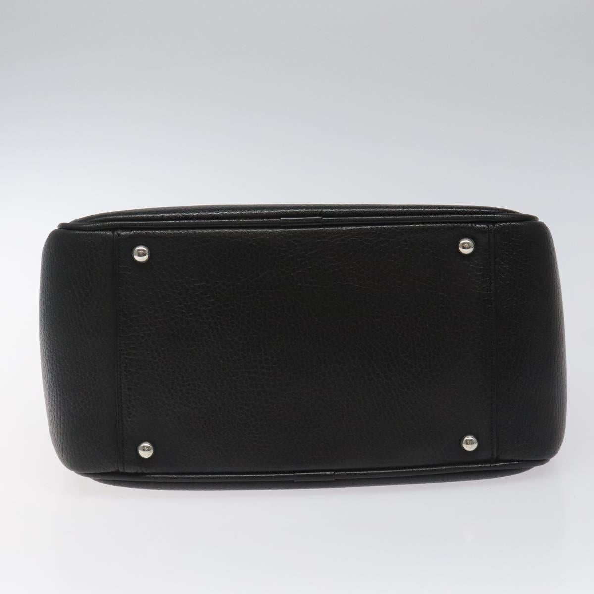 BURBERRY Hand Bag Leather Black Auth am8014