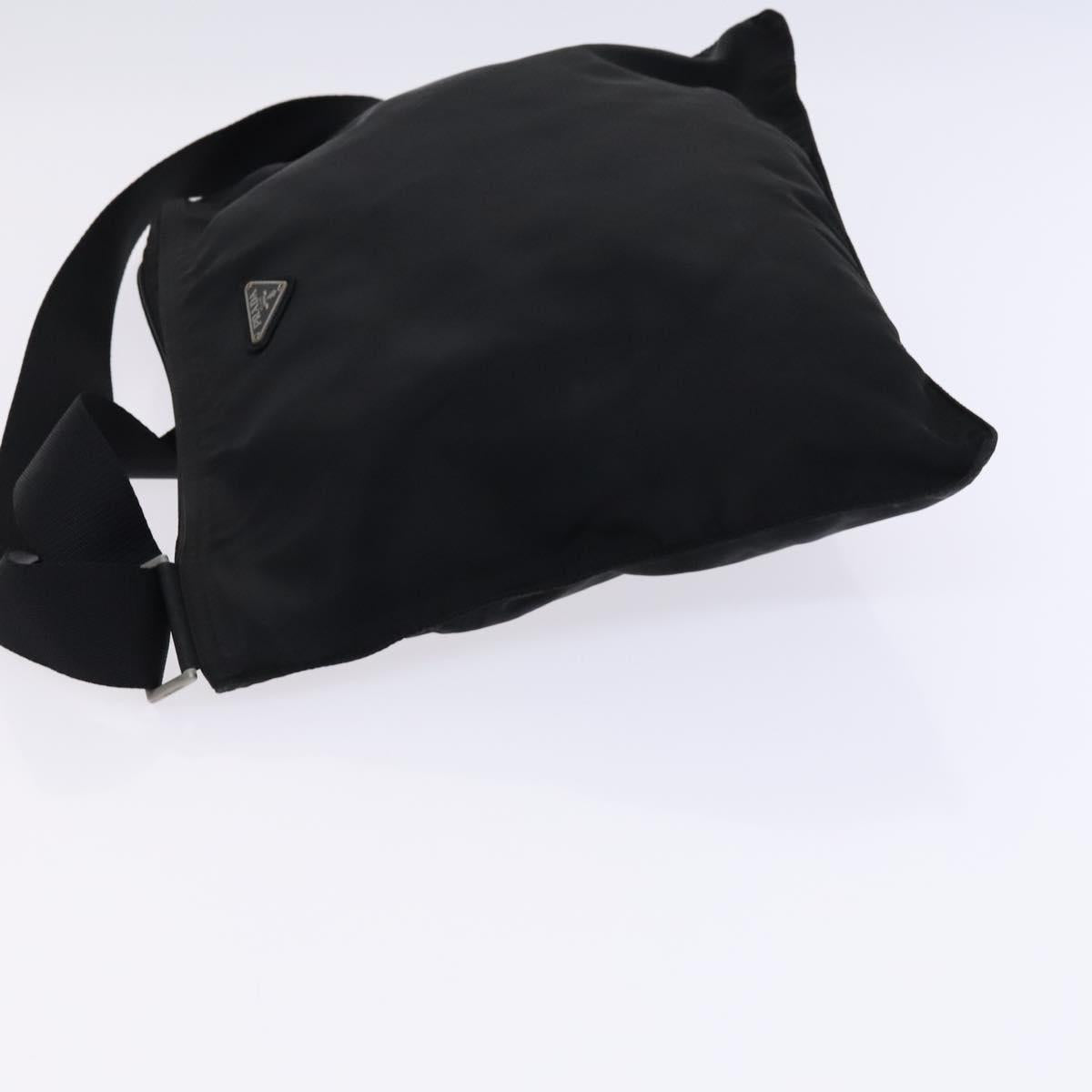 PRADA Shoulder Bag Nylon Black Silver Auth am8025