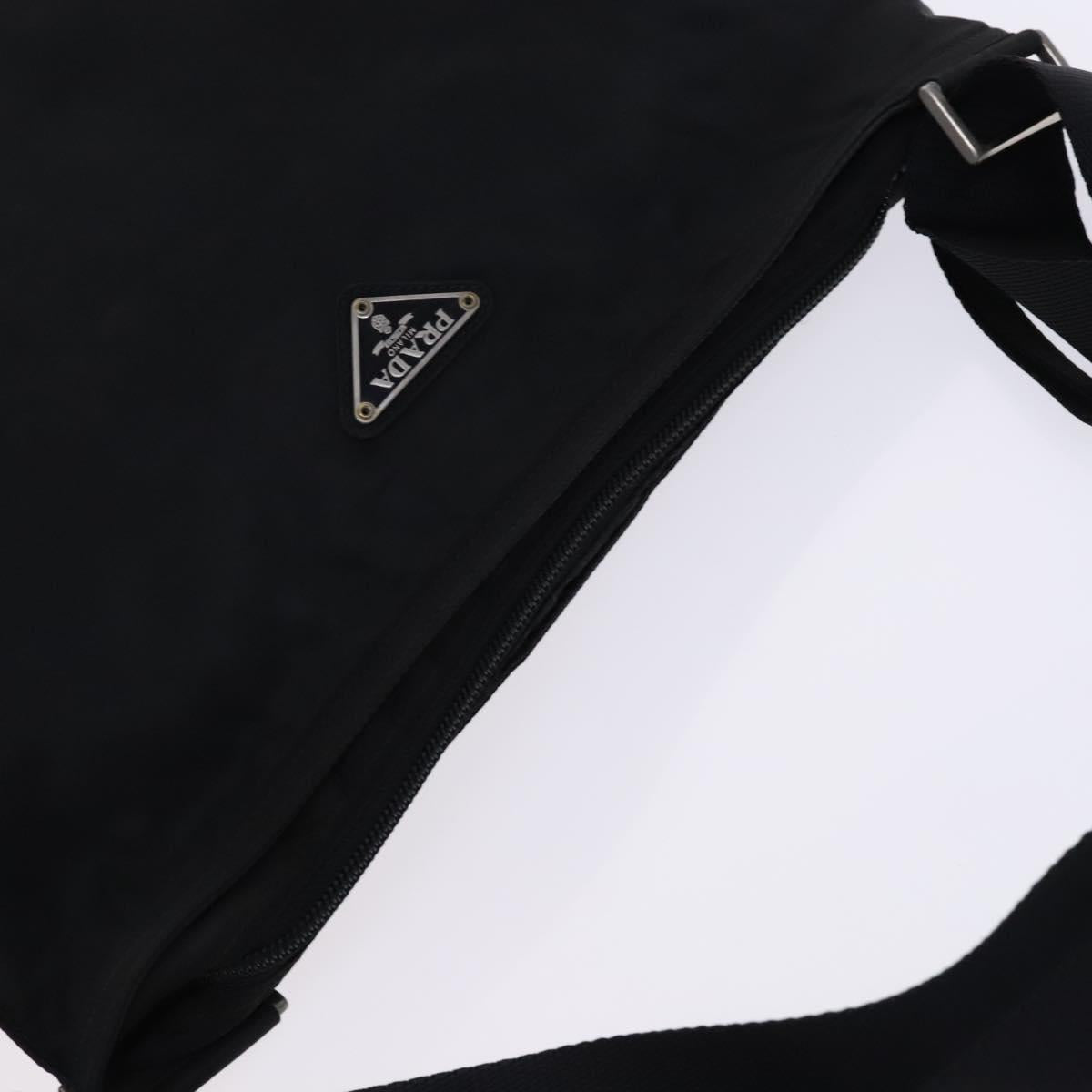 PRADA Shoulder Bag Nylon Black Silver Auth am8025