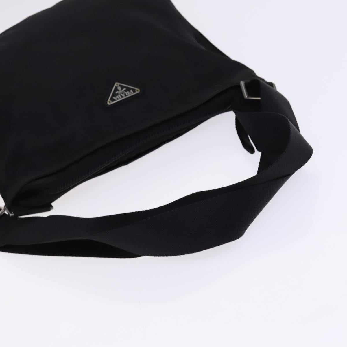 PRADA Shoulder Bag Nylon Black Silver Auth am8025