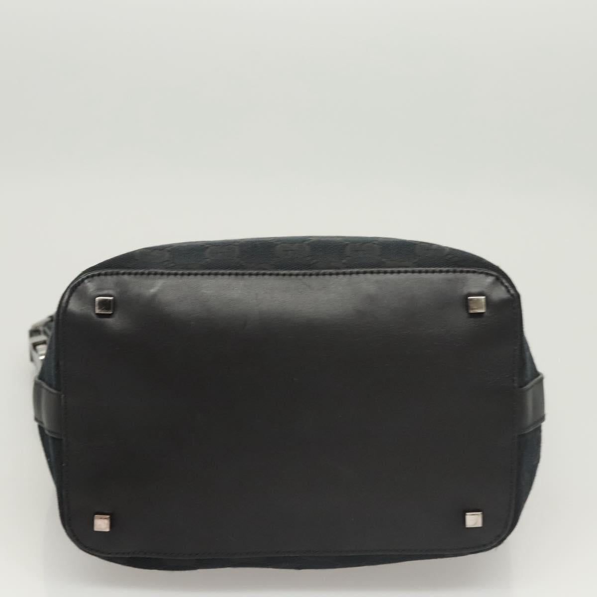 GUCCI GG Canvas Shoulder Bag Black 001 4299 Auth am8054