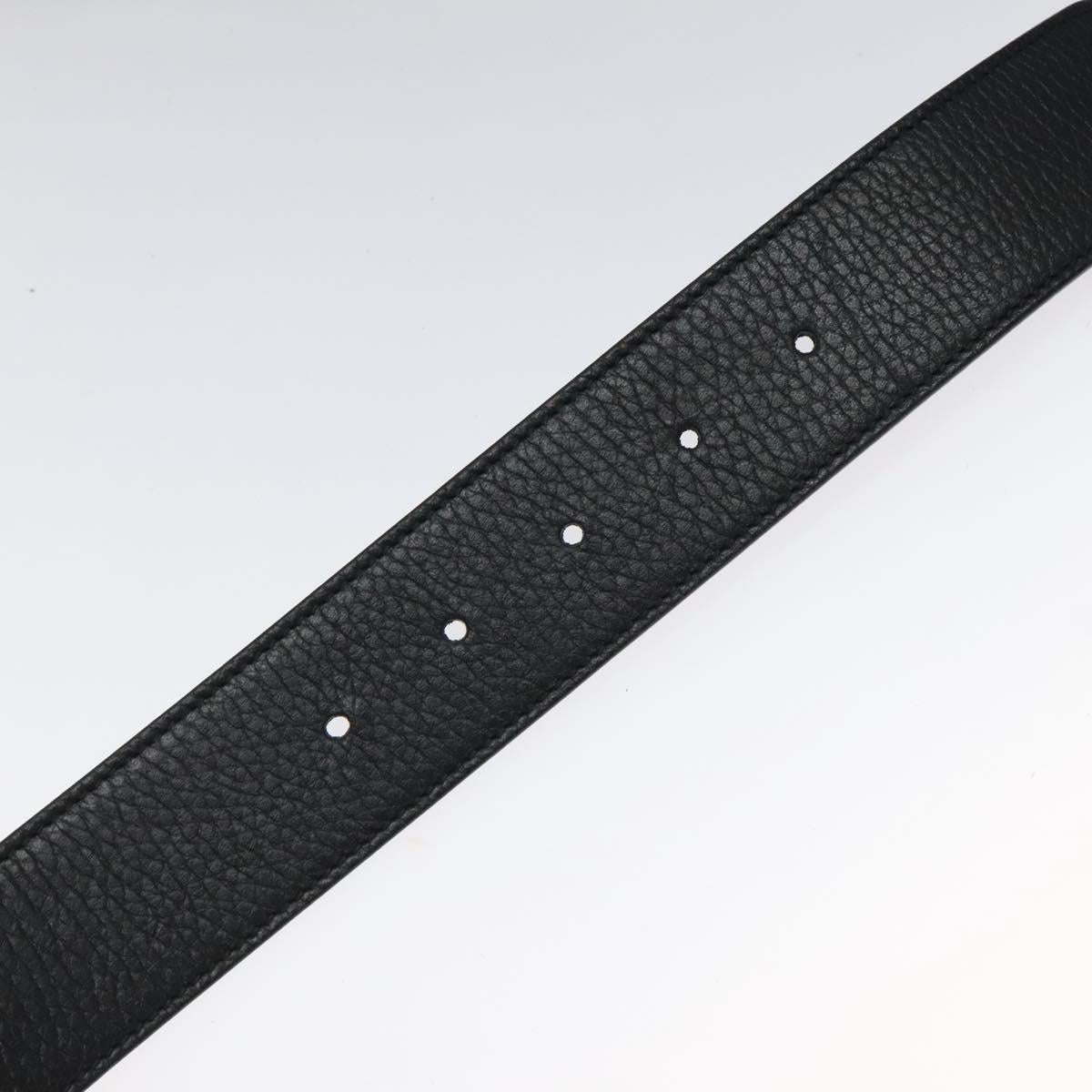 GUCCI Belt Leather Outlet 37.4"" Black Silver 449715 Auth am8061