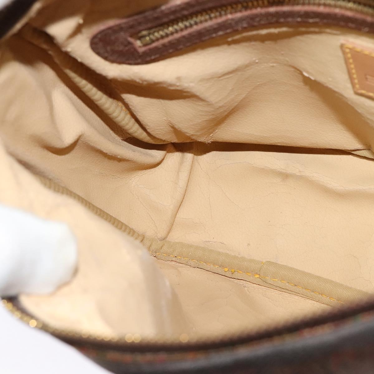 ETRO Paisley Shoulder Bag PVC Leather Brown Gold Auth am8067