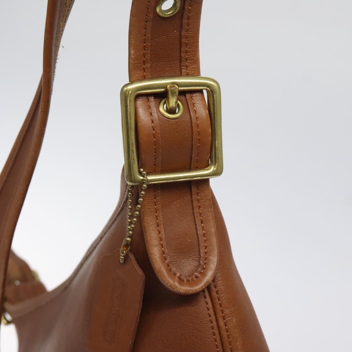 Coach Shoulder Bag Leather Brown Auth am8136