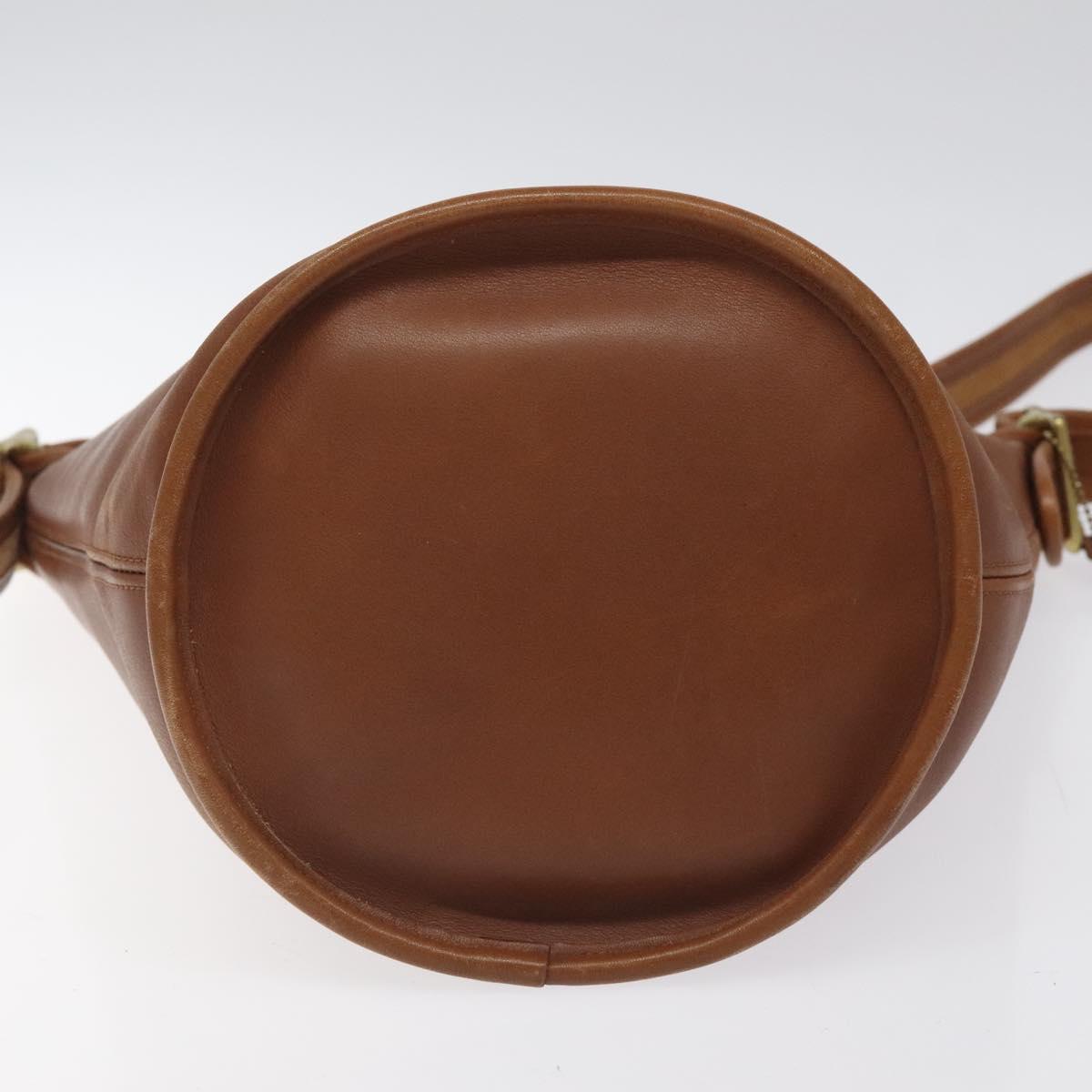 Coach Shoulder Bag Leather Brown Auth am8136