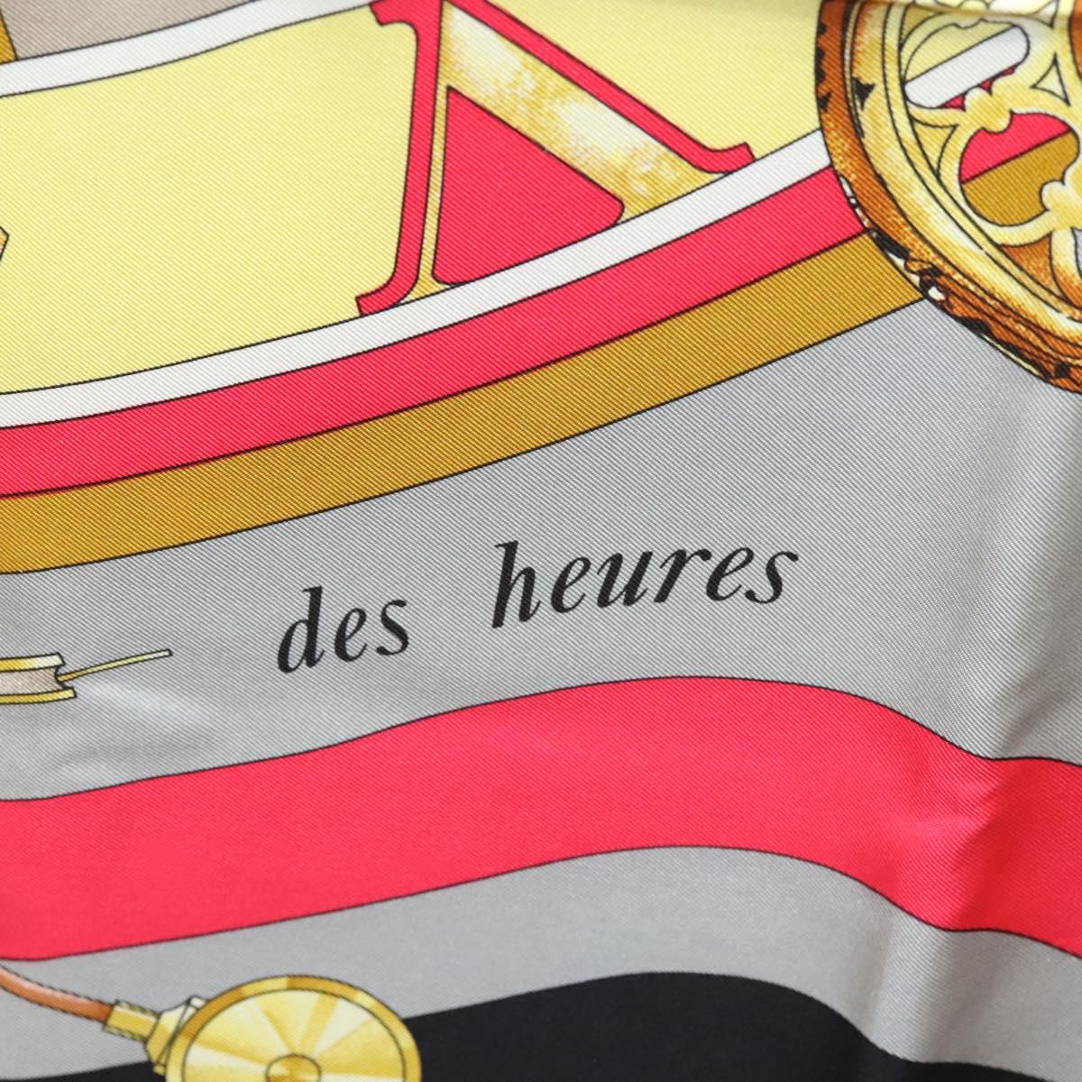 HERMES Carre 90 ""Parmi les fleurs je compte les heures"" Black Auth am8152