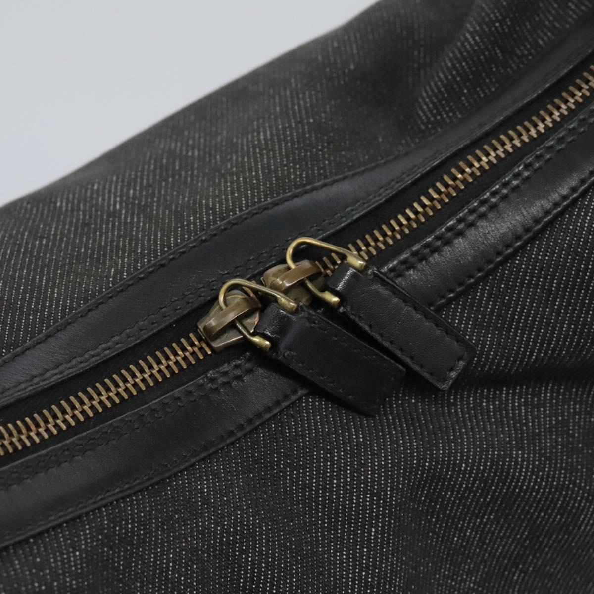 GUCCI Web Sherry Line Shoulder Bag Denim Black Red Green 73884 Auth am8160
