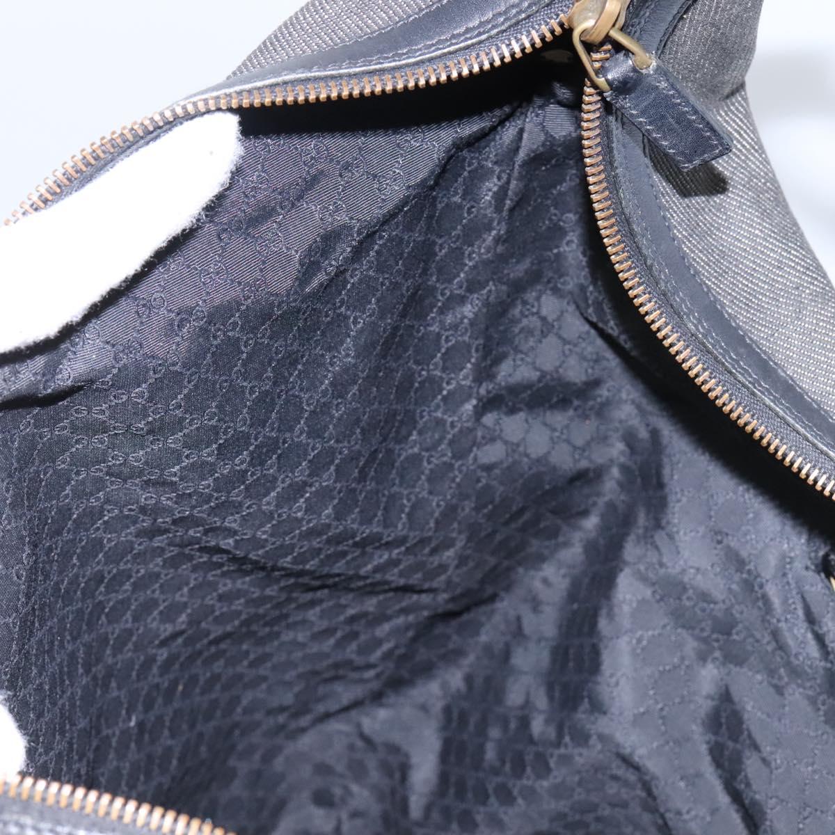 GUCCI Web Sherry Line Shoulder Bag Denim Black Red Green 73884 Auth am8160