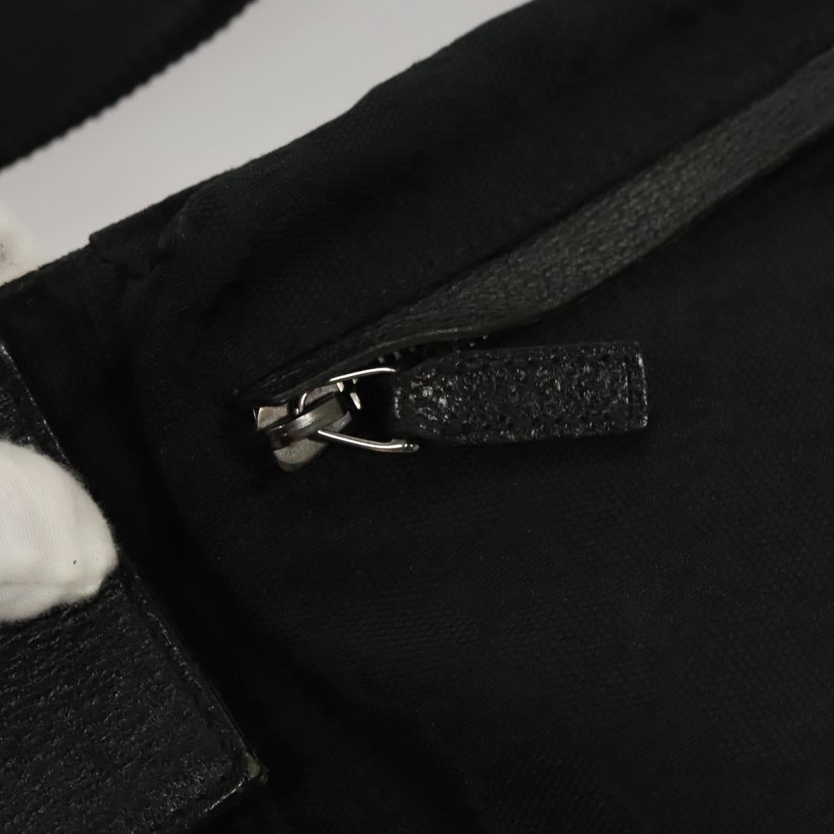 GUCCI GG Canvas Waist bag Black Silver 28566 Auth am8162