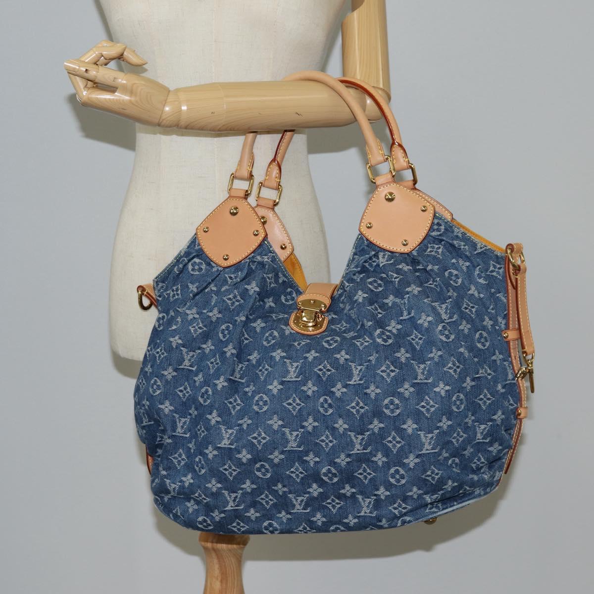 LOUIS VUITTON Monogram Denim XL Shoulder Bag Blue M95515 LV Auth am8184SM