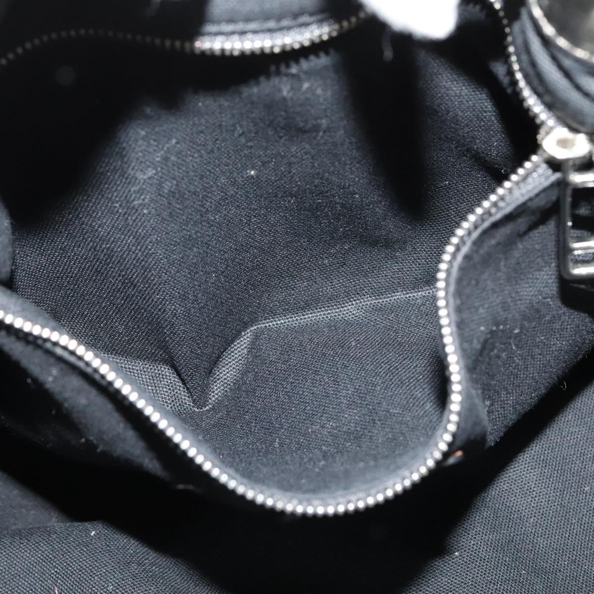 BURBERRY Tote Bag Canvas Black Silver Auth am8188