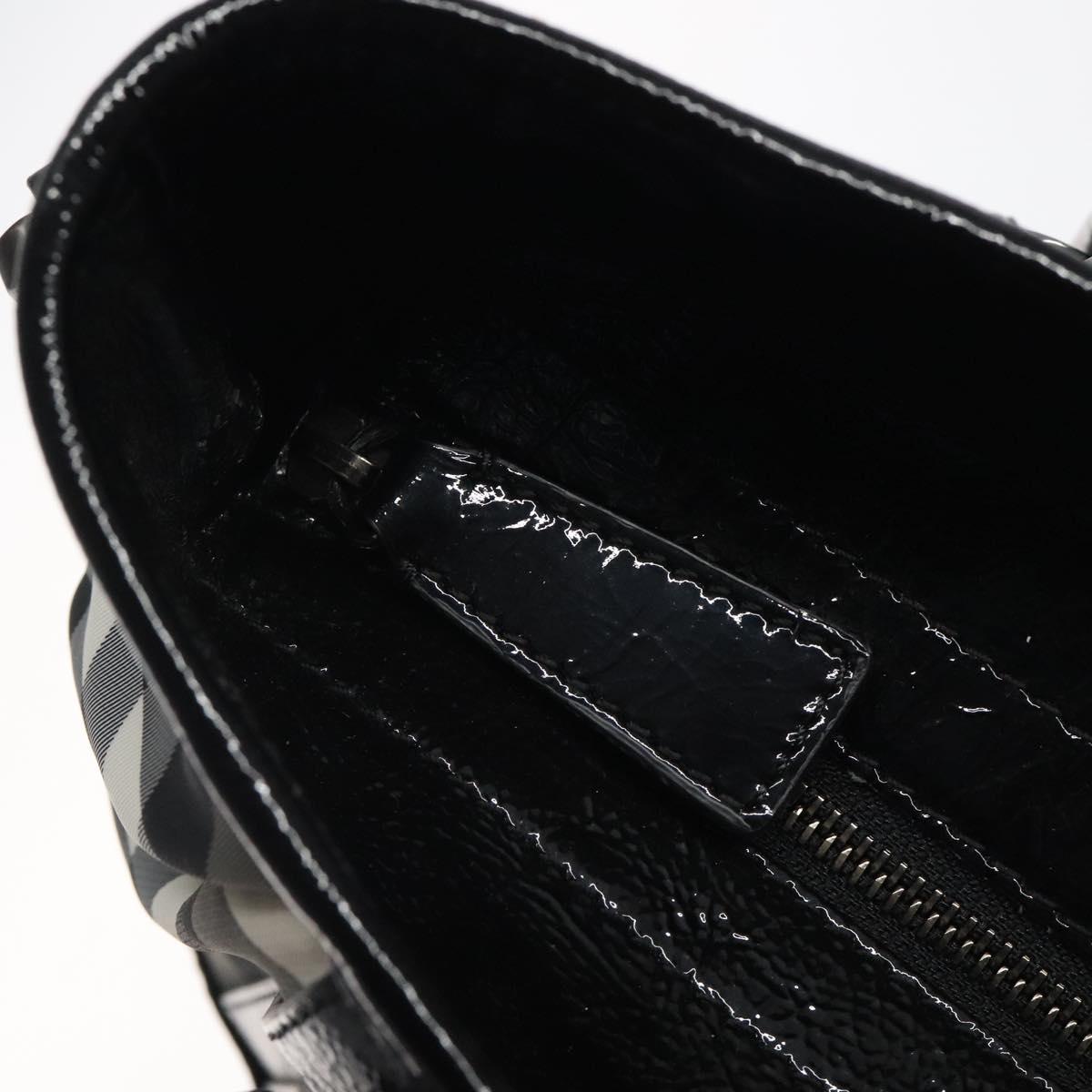 BURBERRY Nova Check Tote Bag Nylon Black Auth am8192