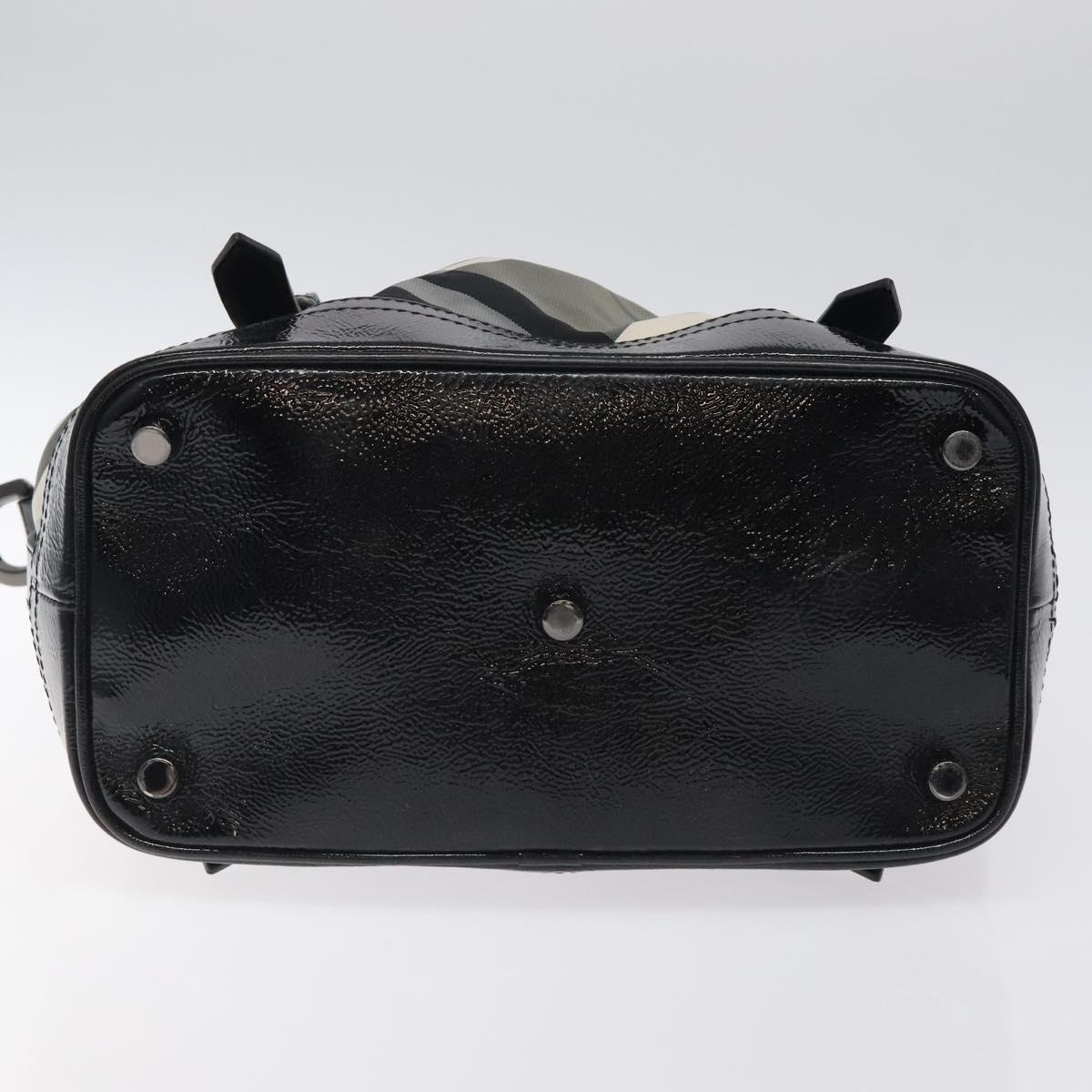 BURBERRY Nova Check Tote Bag Nylon Black Auth am8192