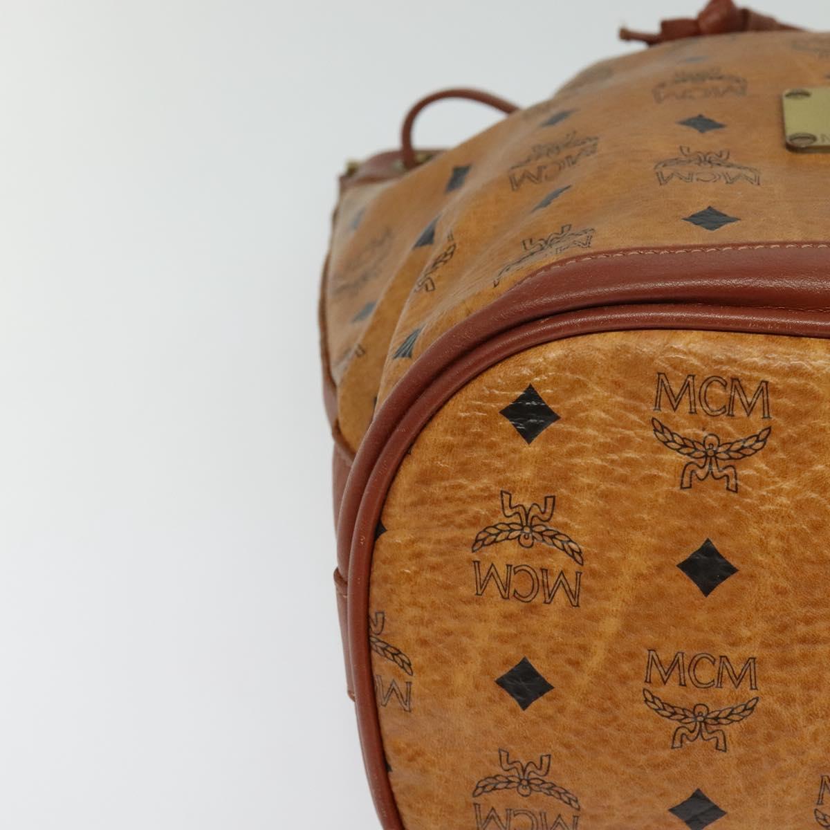 MCM Logogram Vicetos Shoulder Bag PVC Leather Brown Gold Auth am8195