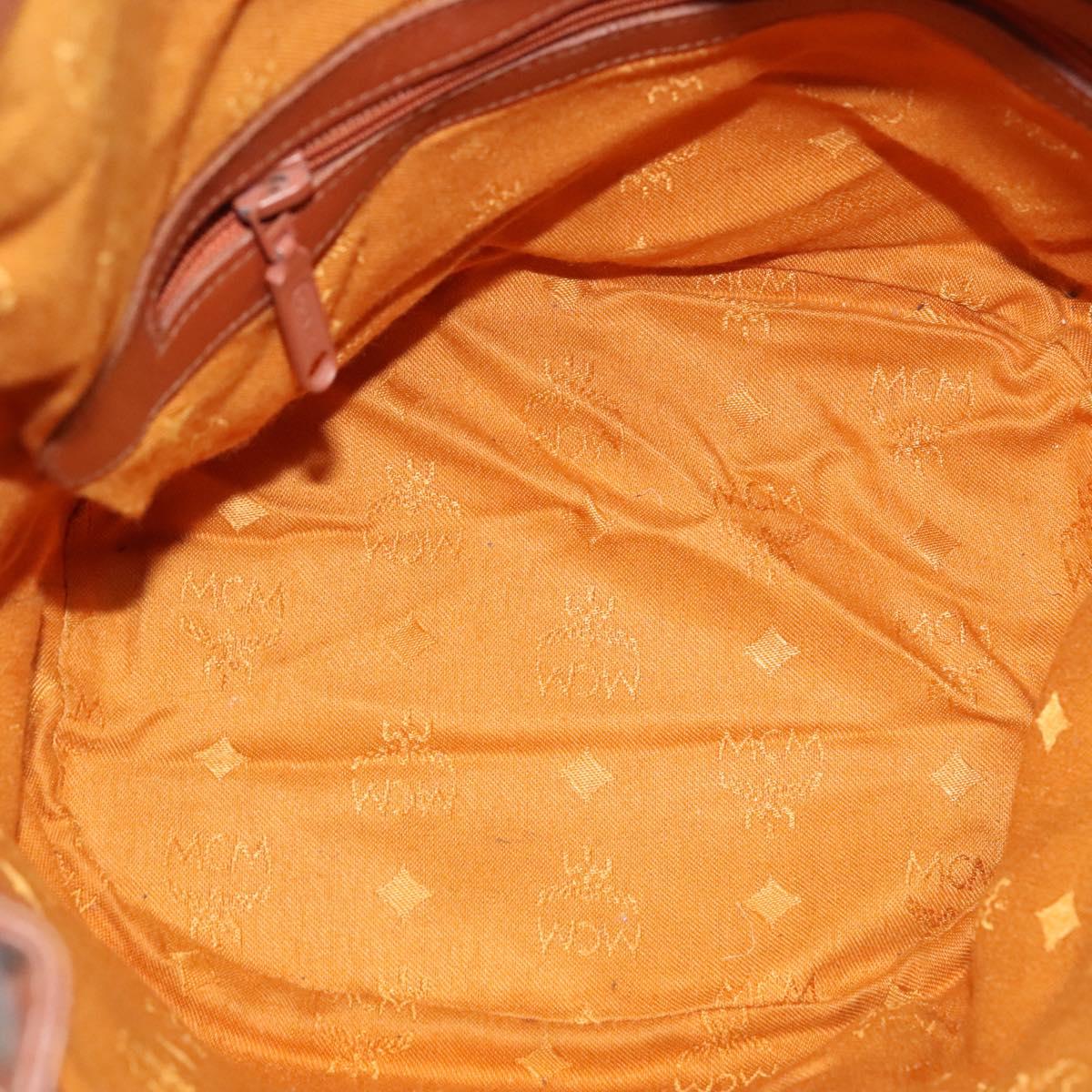 MCM Logogram Vicetos Shoulder Bag PVC Leather Brown Gold Auth am8195