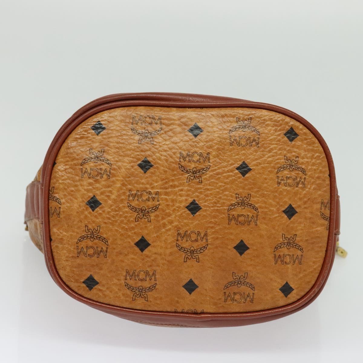 MCM Logogram Vicetos Shoulder Bag PVC Leather Brown Gold Auth am8195