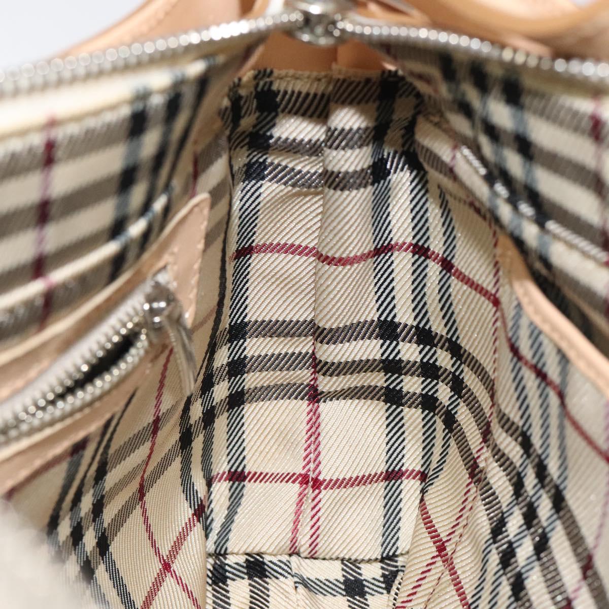 BURBERRY Shoulder Bag Canvas White Auth am8211