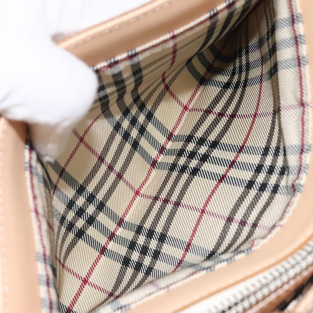 BURBERRY Shoulder Bag Canvas White Auth am8211