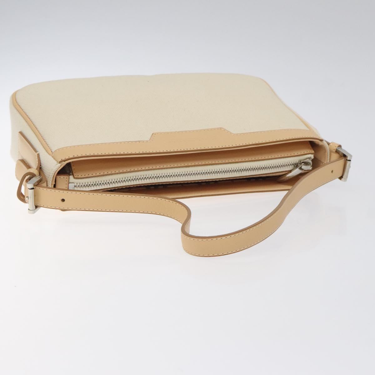 BURBERRY Shoulder Bag Canvas White Auth am8211