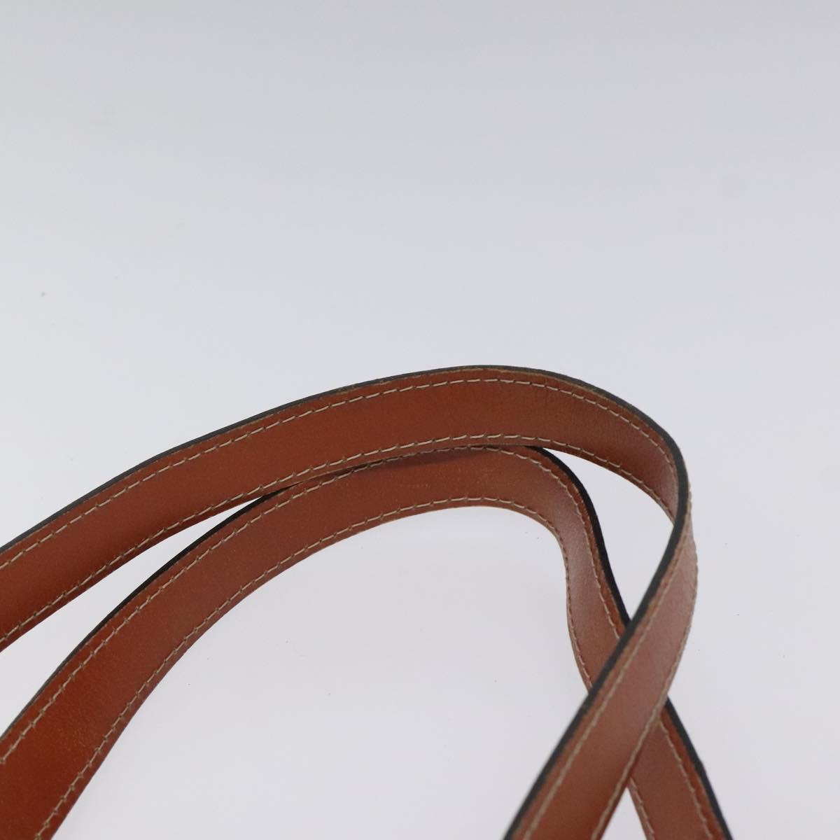 SAINT LAURENT Shoulder Bag Leather Brown Gold Auth am8218