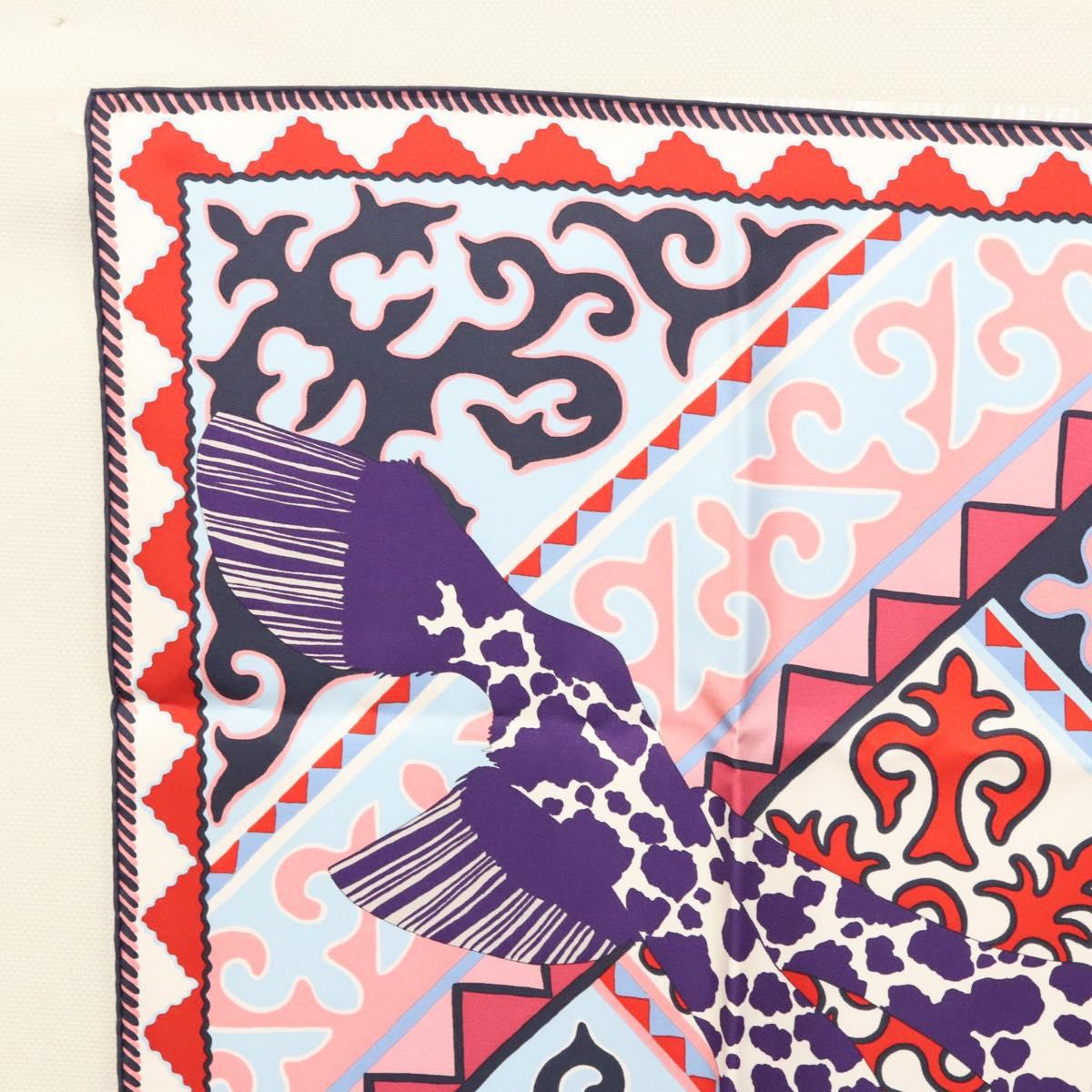 HERMES Carre 90 Scarf ""Appaloosa des Steppes"" Silk Purple Auth am8221