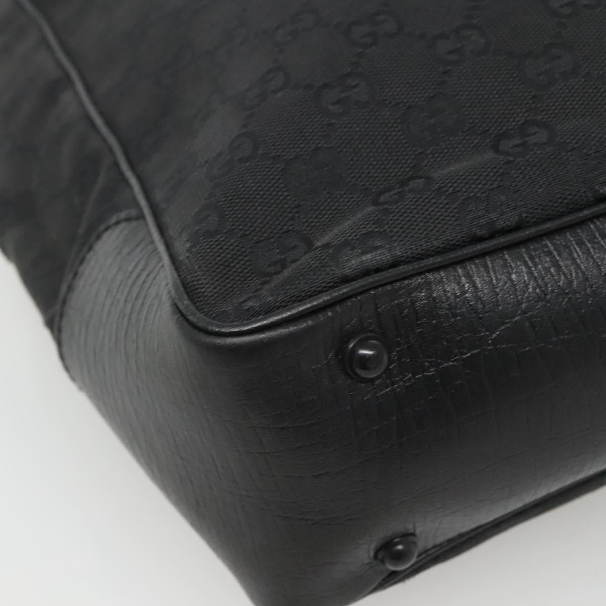 GUCCI GG Canvas Bamboo Tote Bag Black 112530 Auth am8242
