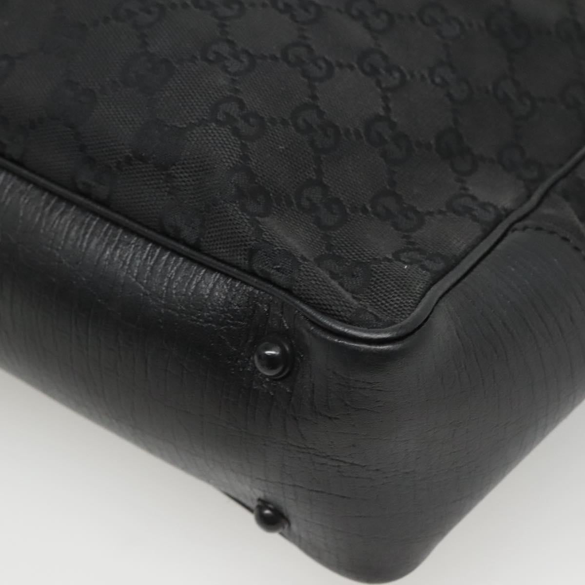 GUCCI GG Canvas Bamboo Tote Bag Black 112530 Auth am8242