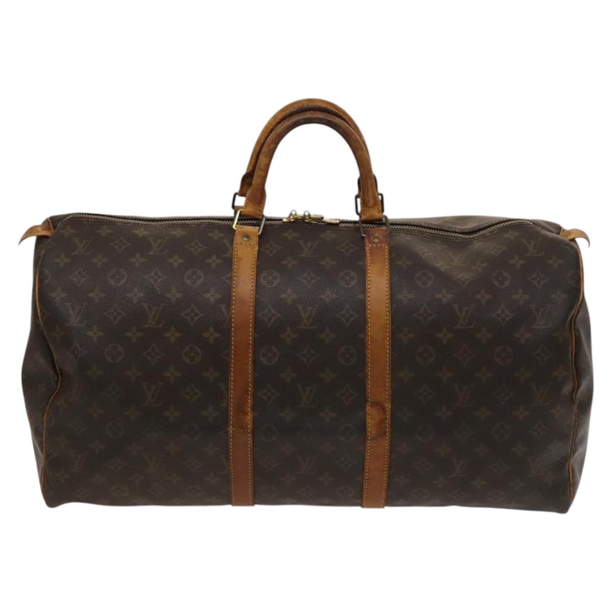 LOUIS VUITTON Monogram Keepall 55 Boston Bag M41424 LV Auth am8247