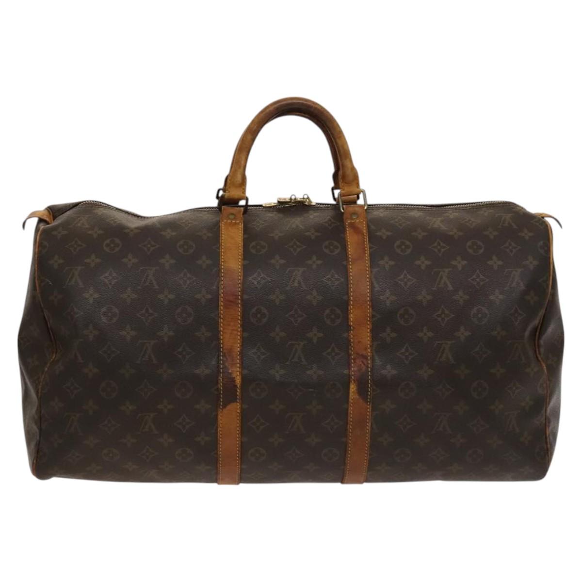 LOUIS VUITTON Monogram Keepall 55 Boston Bag M41424 LV Auth am8247
