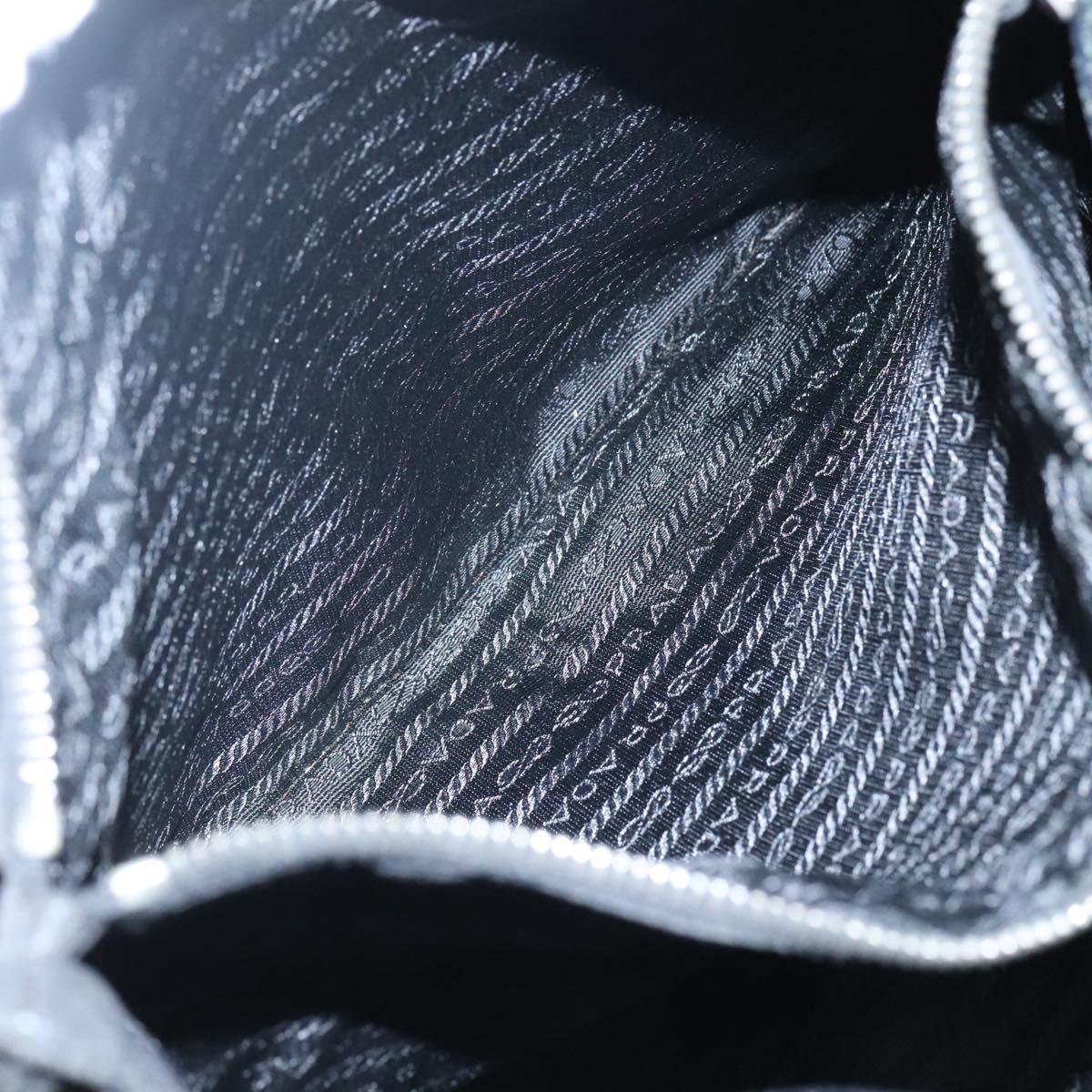 PRADA Tote Bag Nylon Black Silver Auth am8250