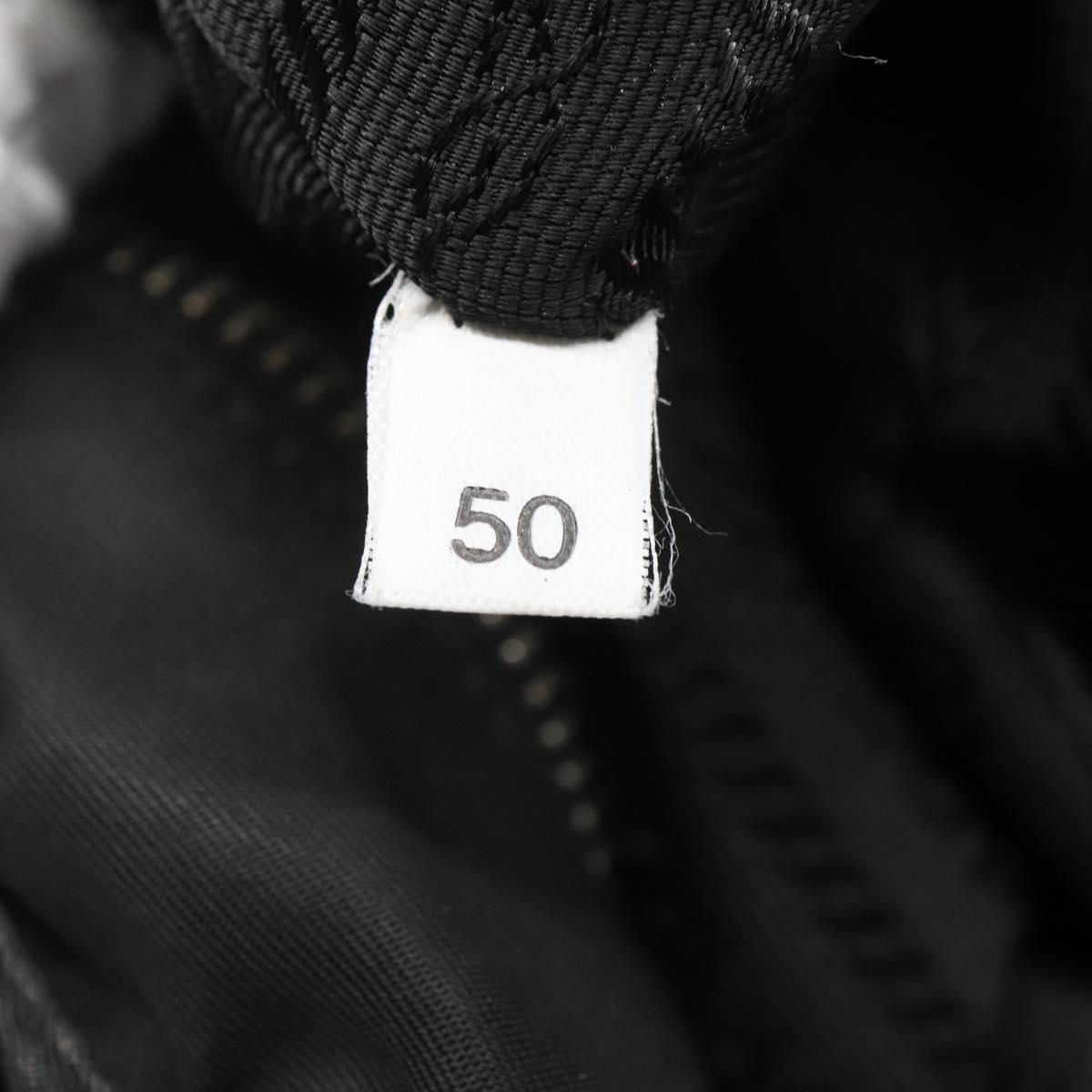 PRADA Tote Bag Nylon Black Silver Auth am8250