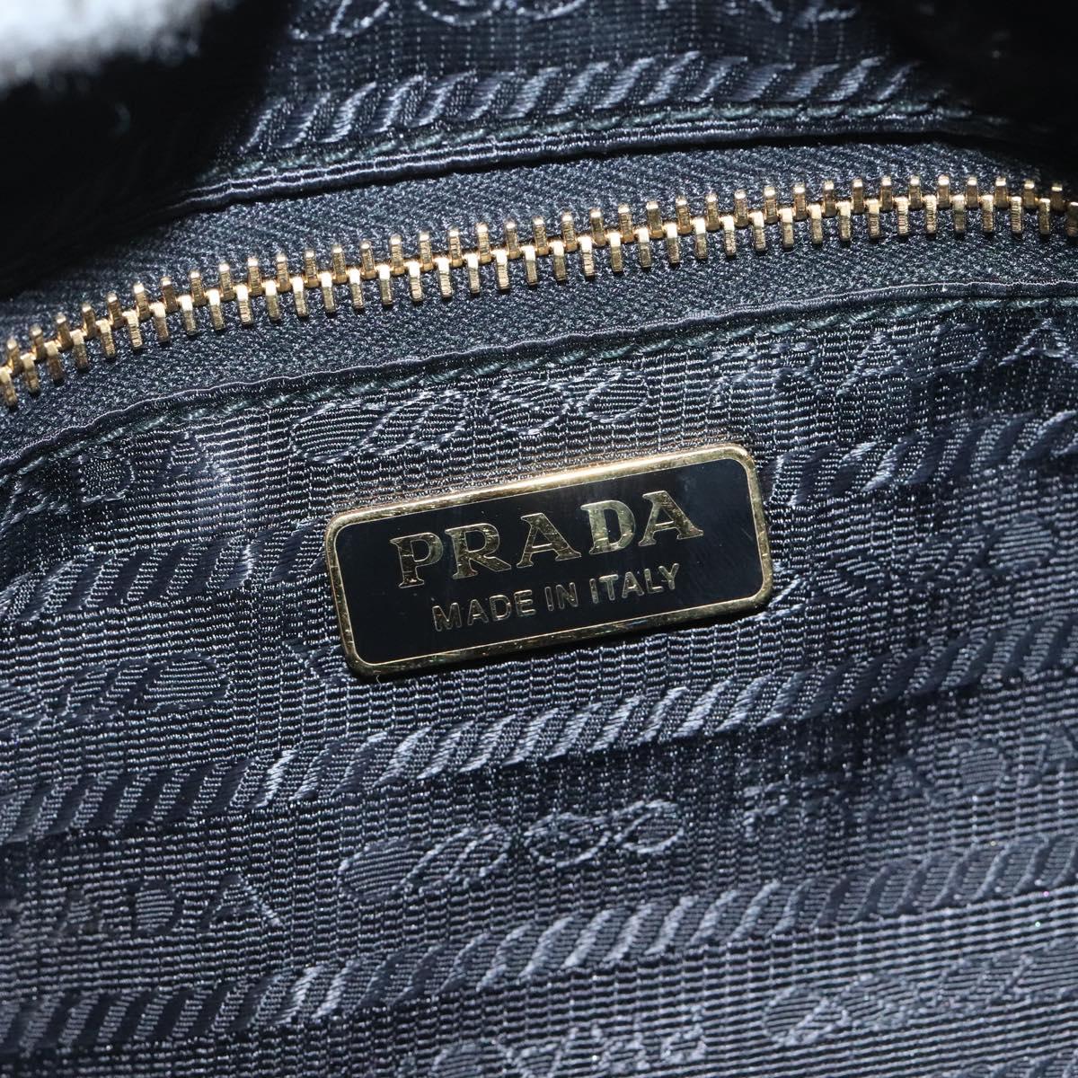 PRADA Pouch Nylon Gold Black Auth am8260