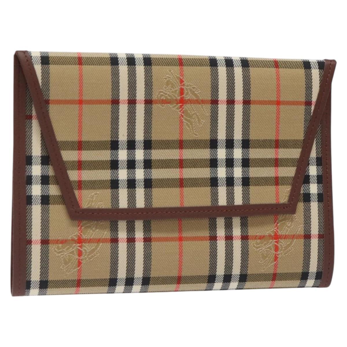 BURBERRY Nova Check Day Planner Cover Canvas Beige Auth am8273