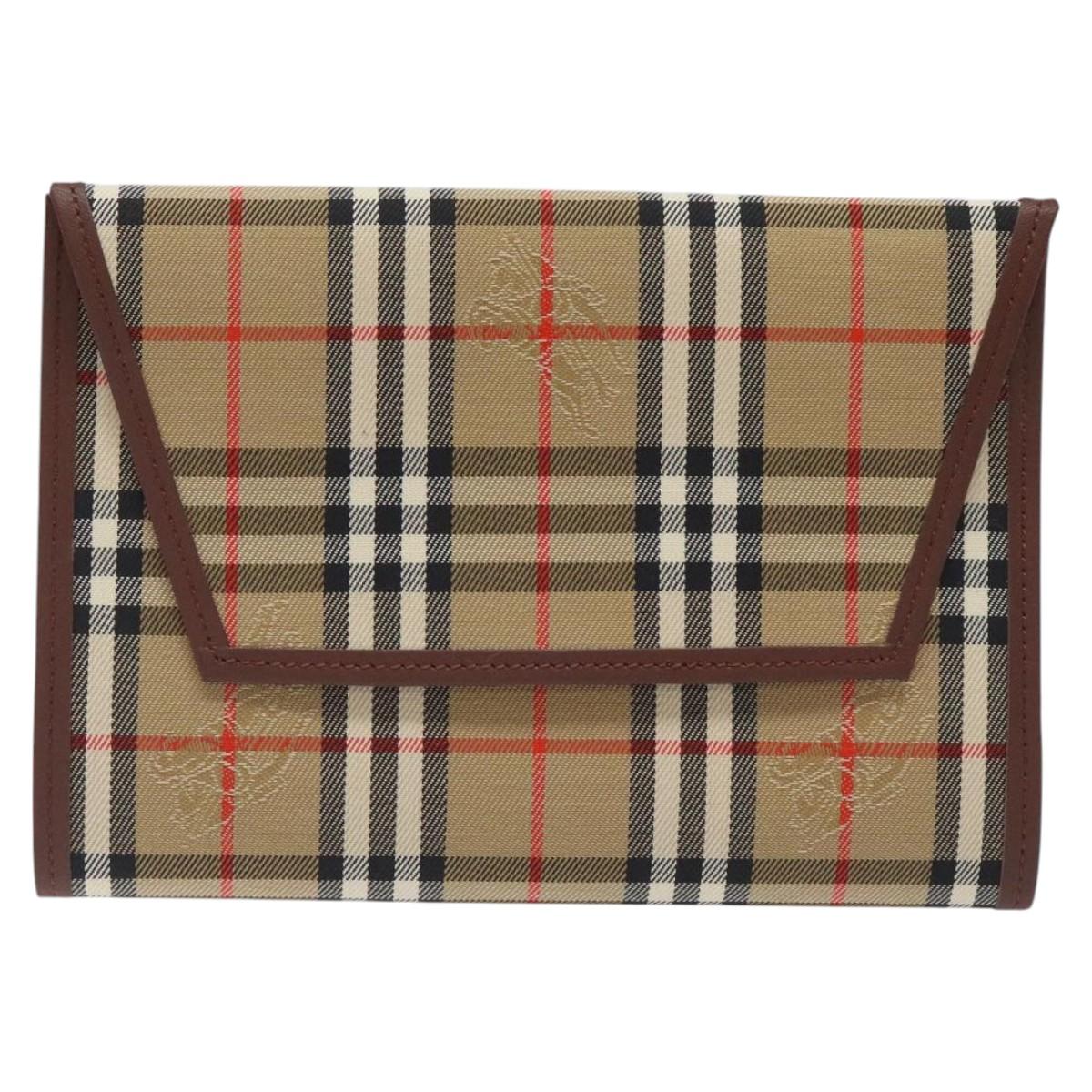BURBERRY Nova Check Day Planner Cover Canvas Beige Auth am8273