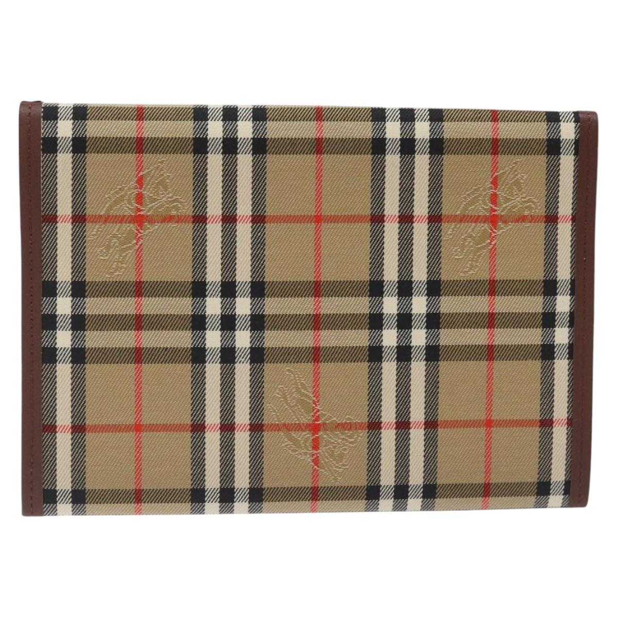 BURBERRY Nova Check Day Planner Cover Canvas Beige Auth am8273