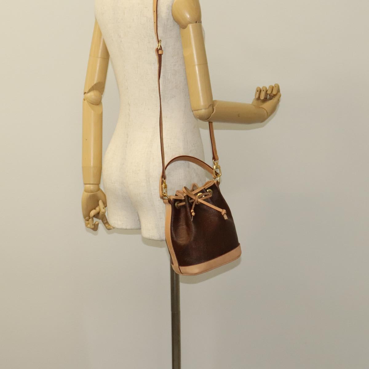 ETRO Paisley Shoulder Bag PVC Brown Gold Auth am8283