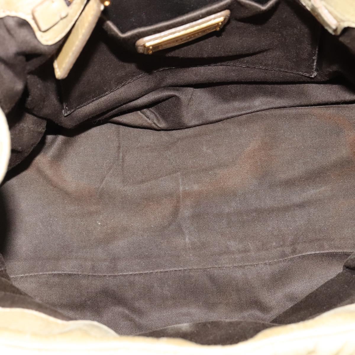 Miu Miu Matelasse Hand Bag Leather 2way Beige Gold Auth am8291