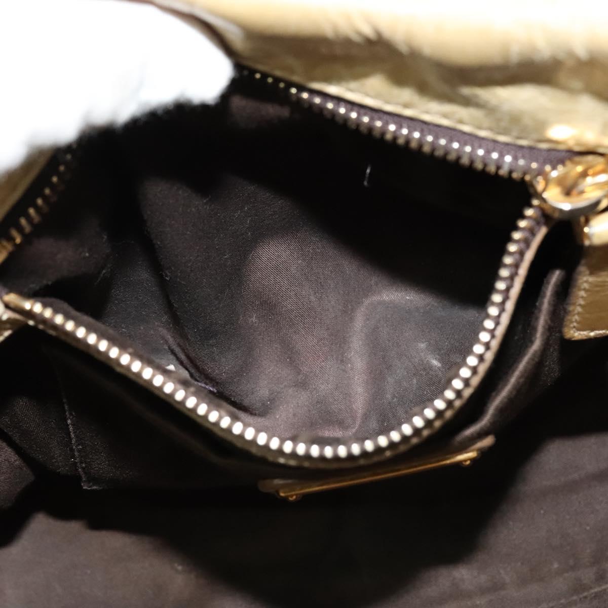 Miu Miu Matelasse Hand Bag Leather 2way Beige Gold Auth am8291